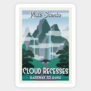 Visit Cloud Recesses retro travel poster Sticker